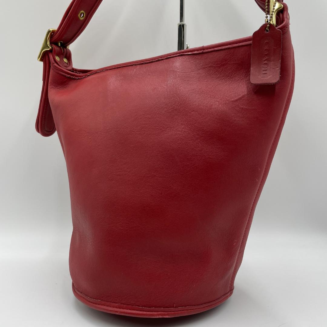 良品 COACH ショルダーバッグ レザー レッド オールドコーチ 斜め掛け