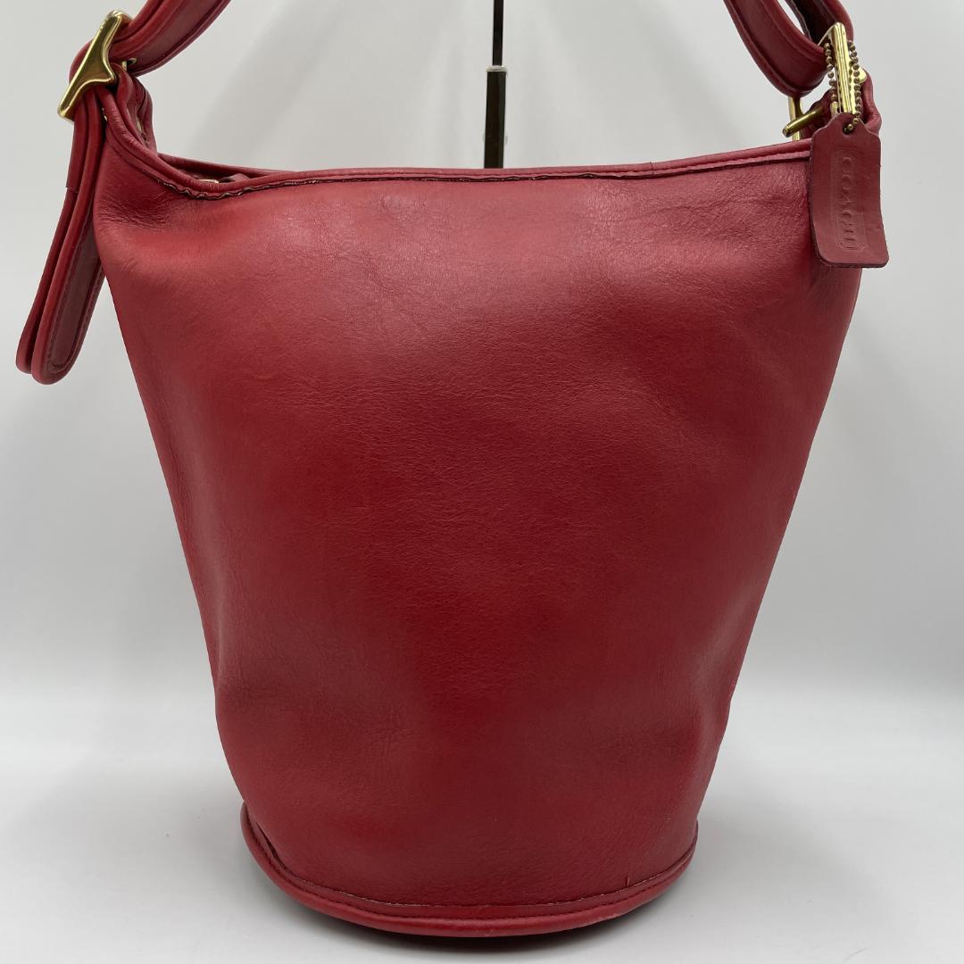 良品 COACH ショルダーバッグ レザー レッド オールドコーチ 斜め掛け