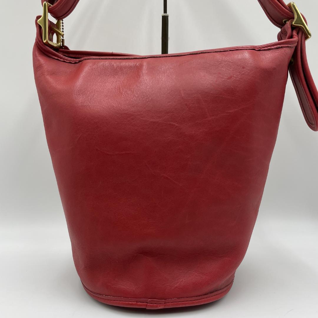 良品 COACH ショルダーバッグ レザー レッド オールドコーチ 斜め掛け
