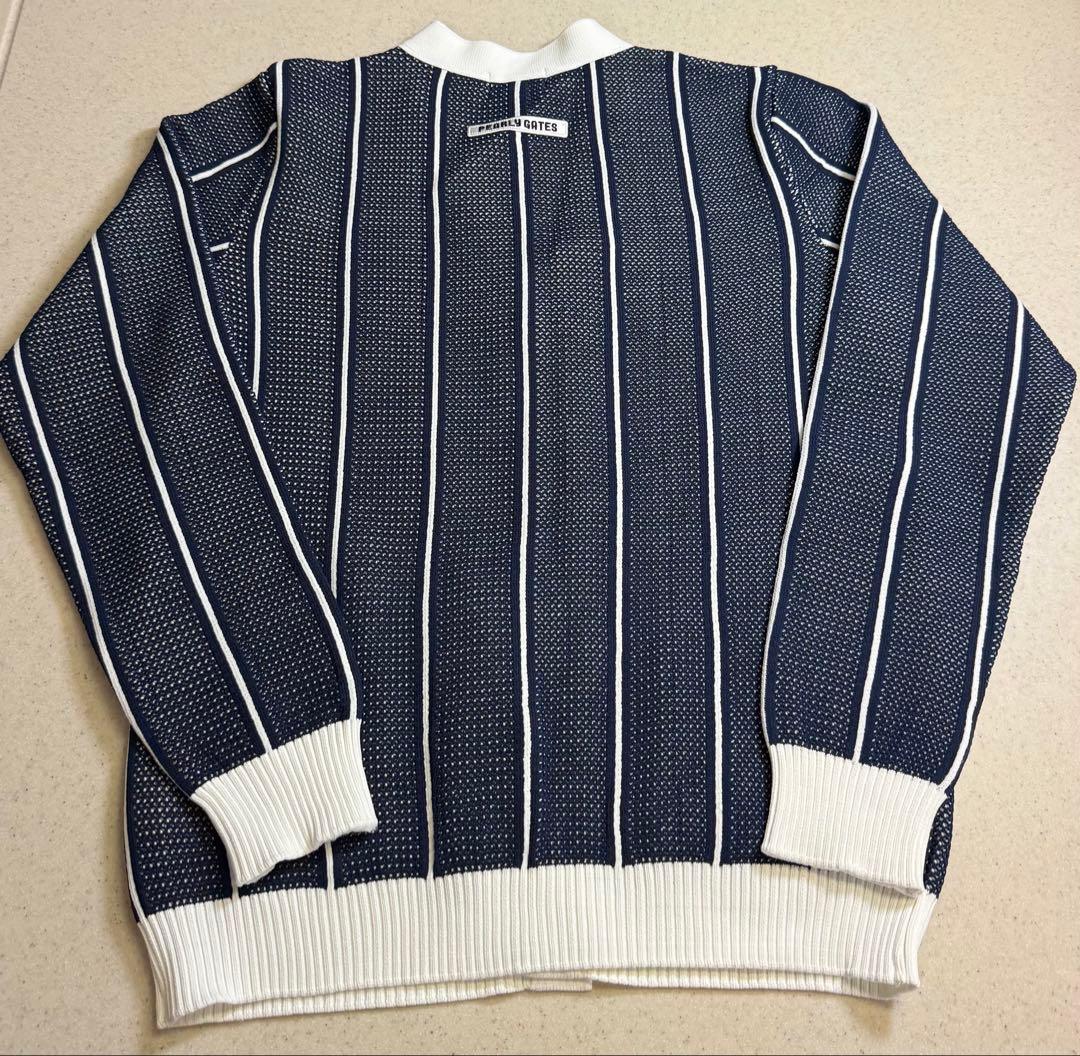 パーリーゲイツ カーディガン ゴルフ ホワイト＆ネイビー 未使用品 Mサイズ 4