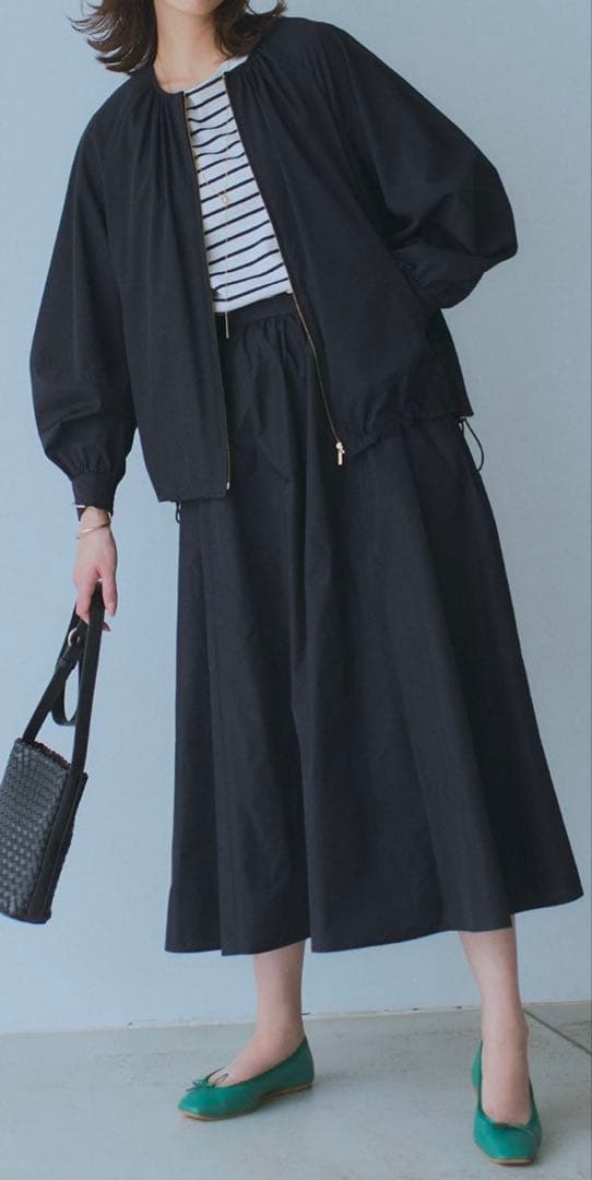 23区【洗える/撥水加工】ナイロン2WAYストレッチ ブルゾン黒36