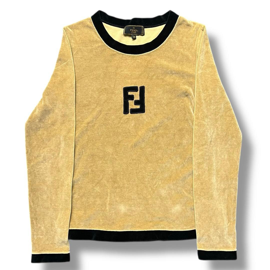 美品 FENDI FF ロゴ ベロア カットソー カットソー Vintage