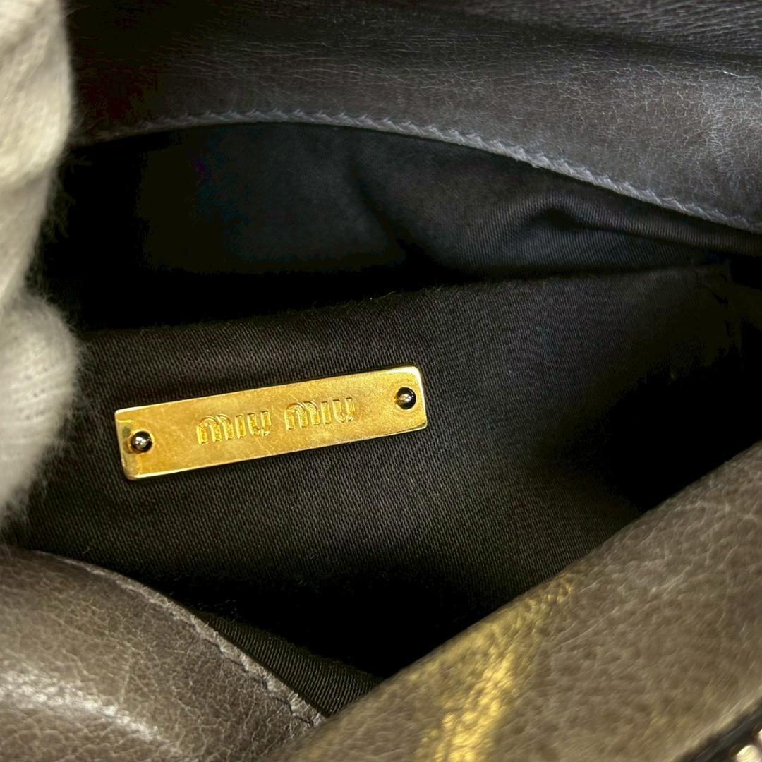 miu miu ２way サイドリボン レザー ショルダーバッグ RG547