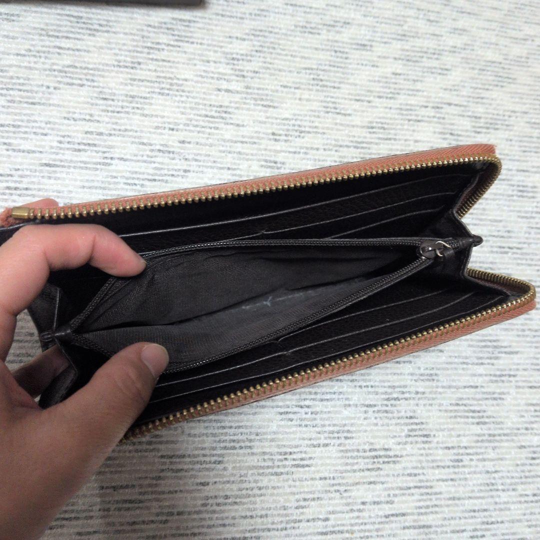 GUCCI ピンクベージュレザー GGパターン 長財布　L字チャック