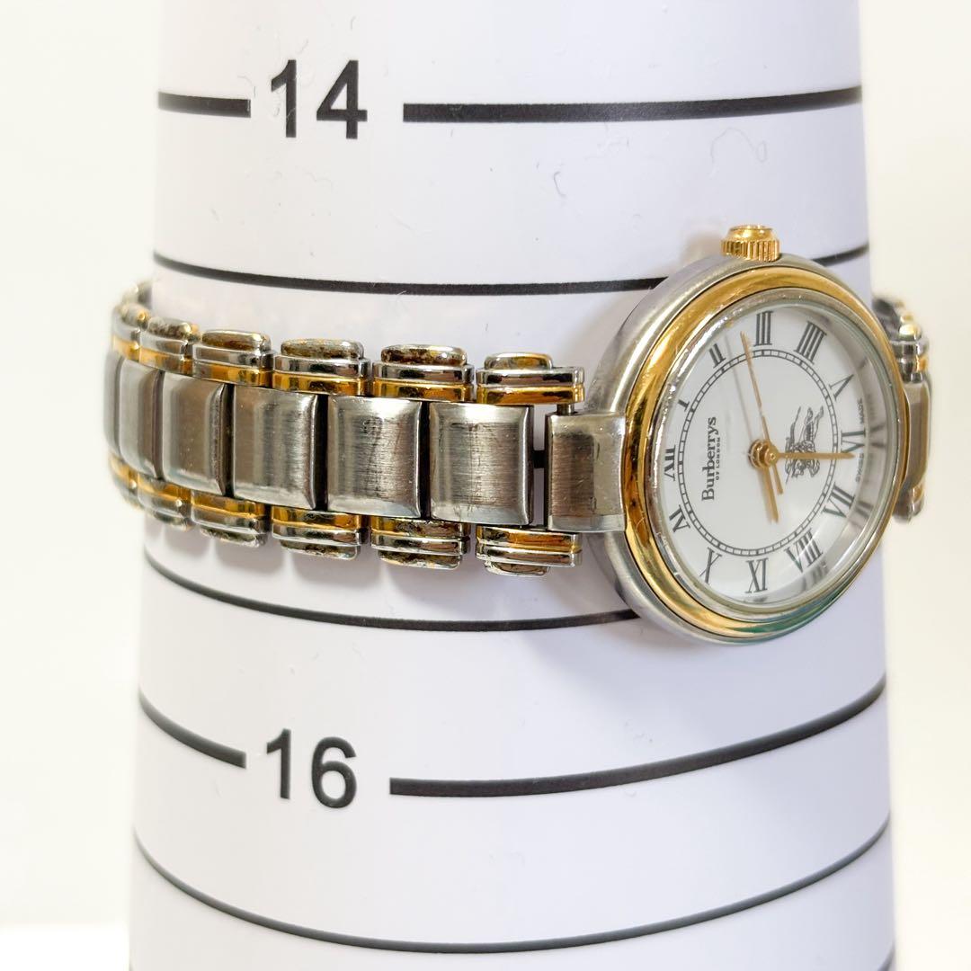 良品 バーバリー レディース腕時計ホワイト シルバー キュート ラグジュアリー