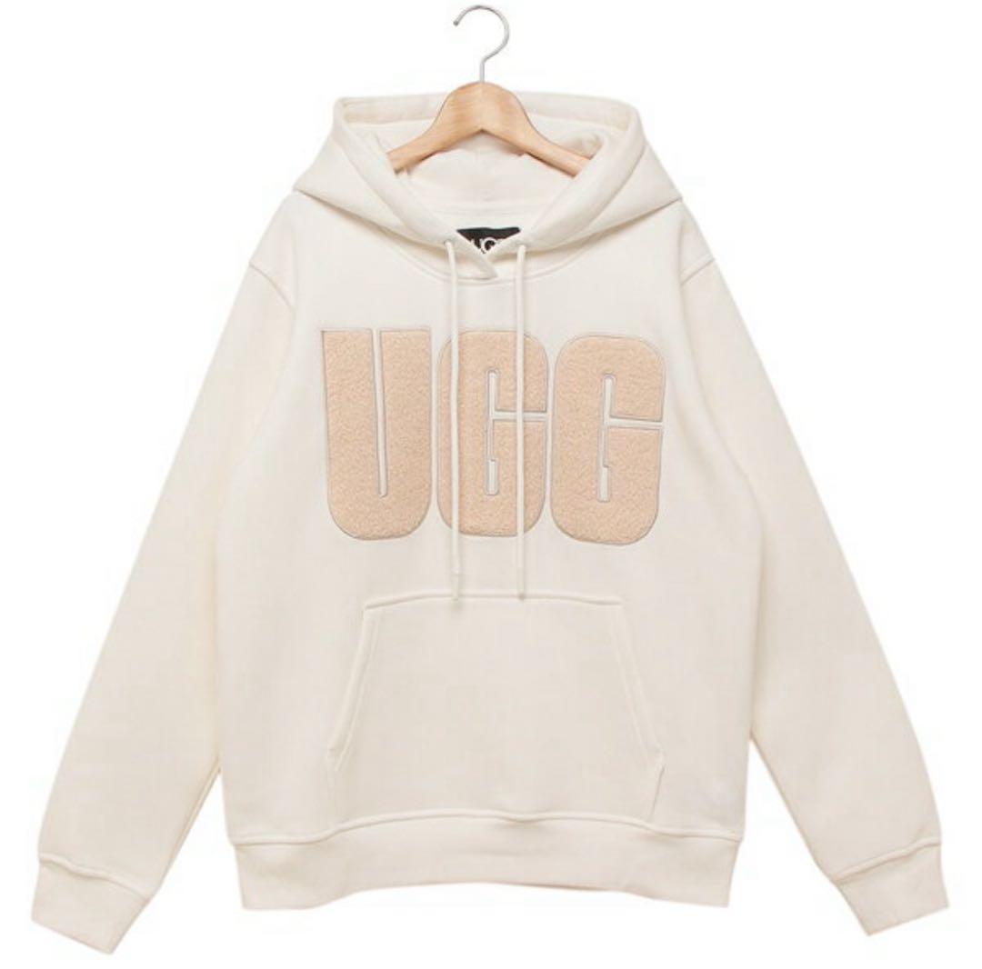 ugg ロゴスウェット ファー ホワイト M