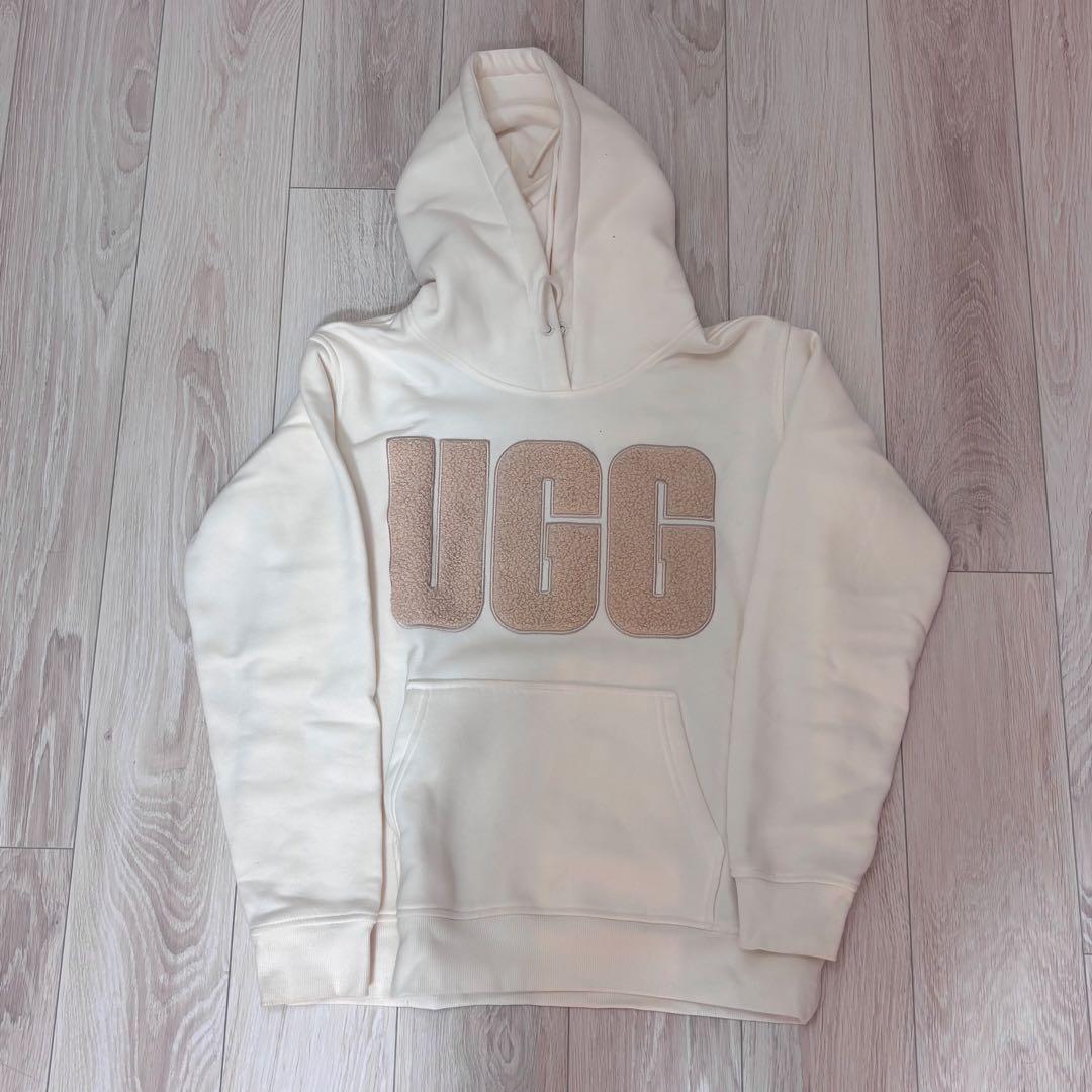 ugg ロゴスウェット ファー ホワイト M