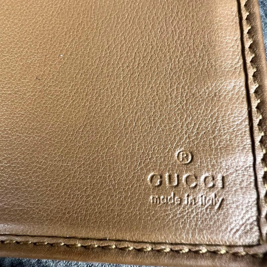 GUCCI シマレザー GG柄 長財布 インターロッキングチャーム
