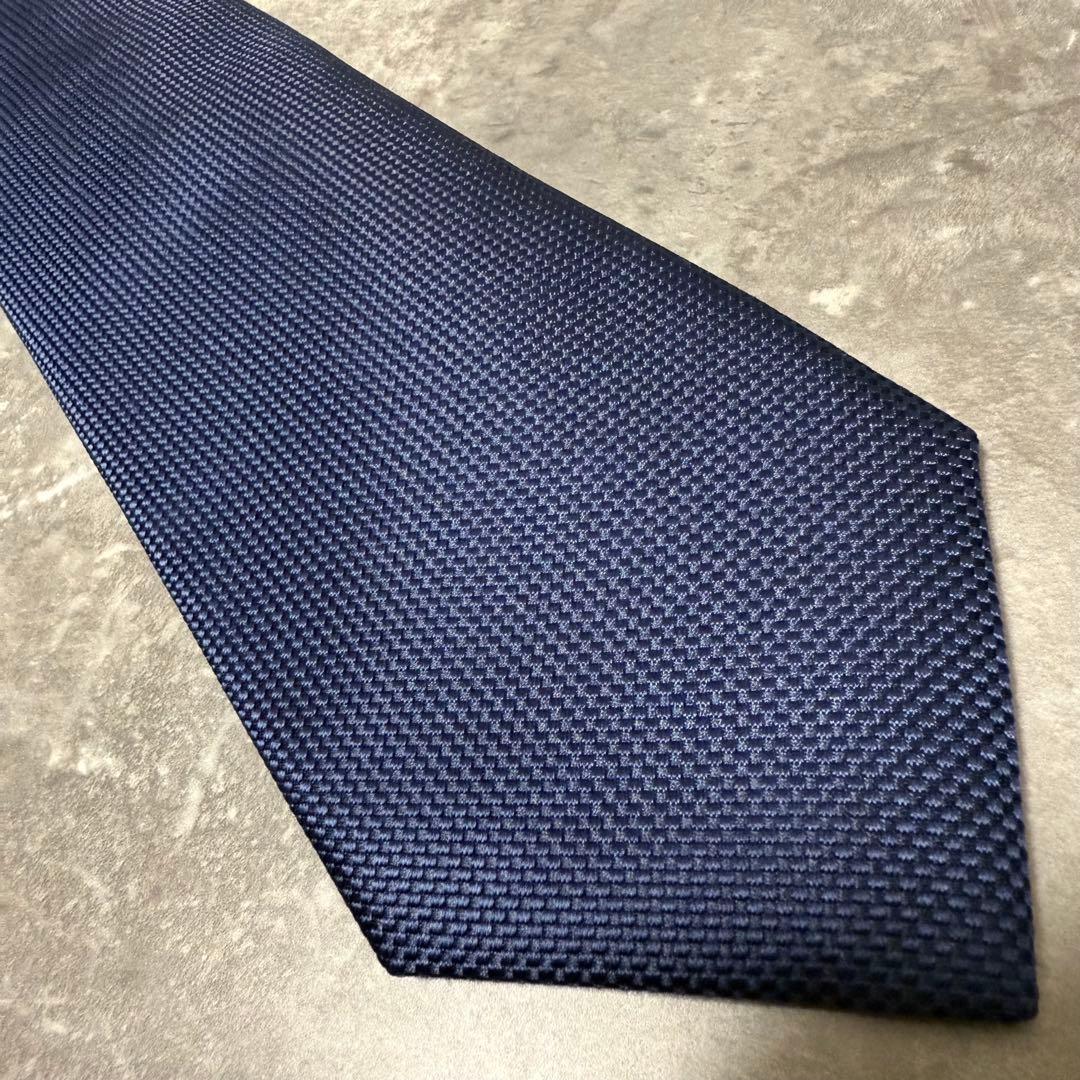 ラン FAIRFAX フェアファックス ネクタイ ネイビー ソリッド 無地