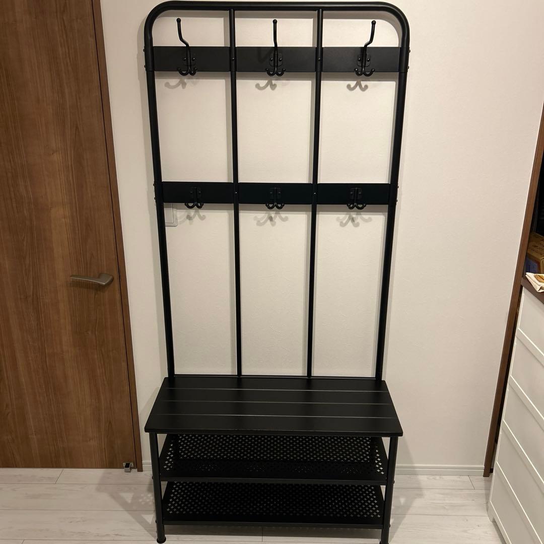 IKEA PINNIG コートラック　靴収納ベンチ付き　美品