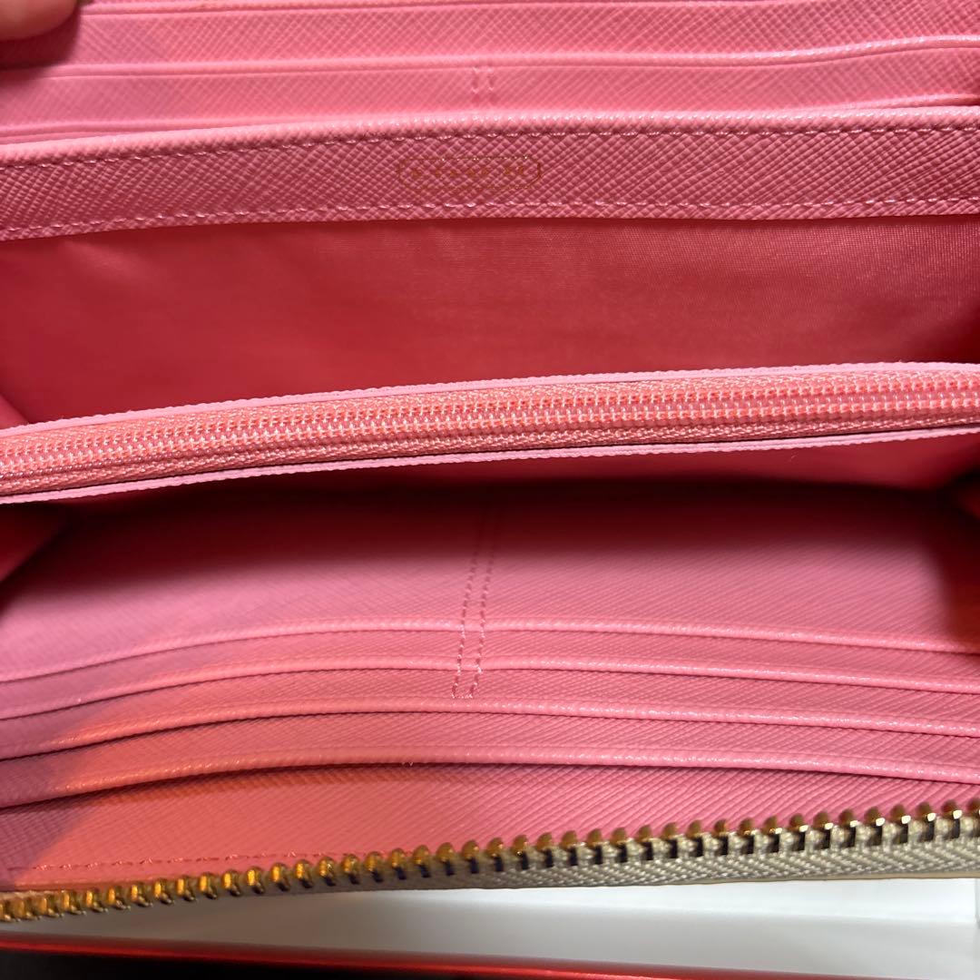 COACH 花柄 長財布 ホワイト ピンク