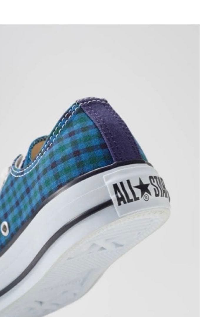 familiar ALLSTAR 青チェック スニーカー　ファミリア コンバース