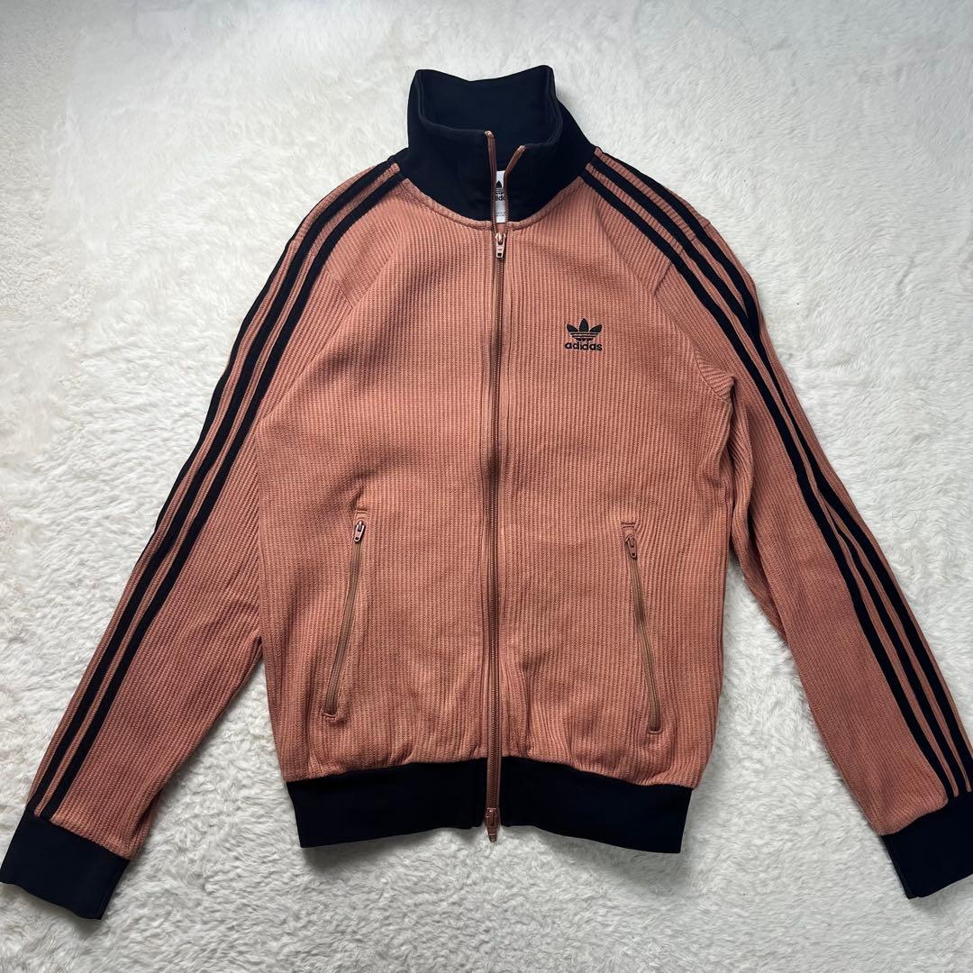 アディダス　ベッケンバウアー　トラックジャケット　ワッフル　ピンク×黒　XS