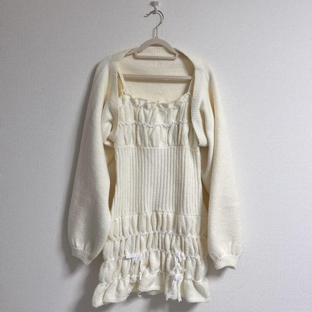 ロゼミューズ キャミワンピ カーディガン レッグウォーマー