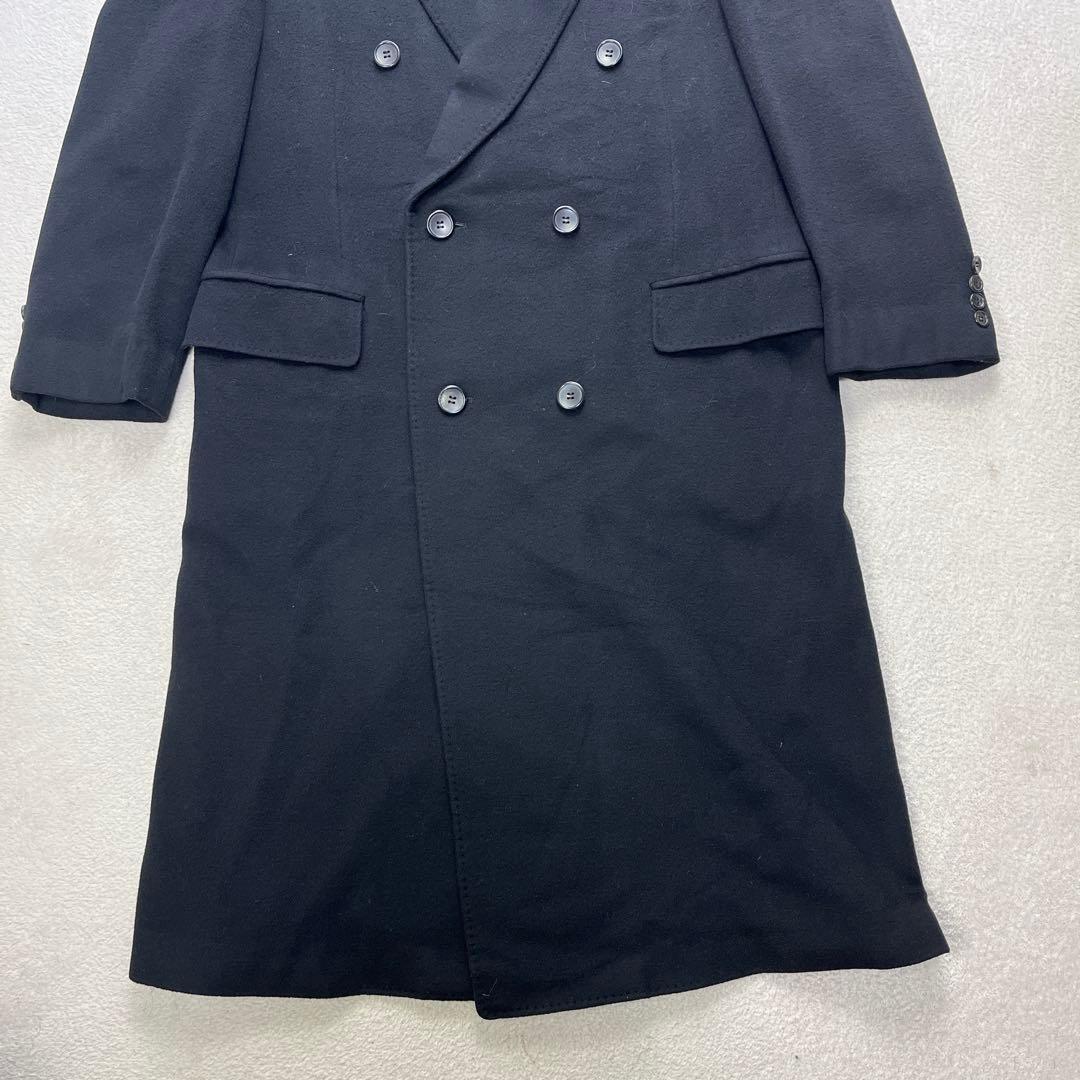 エルメネジルドゼニア カシミヤ ダブル 黒 チェスターコート ロング Lサイズ