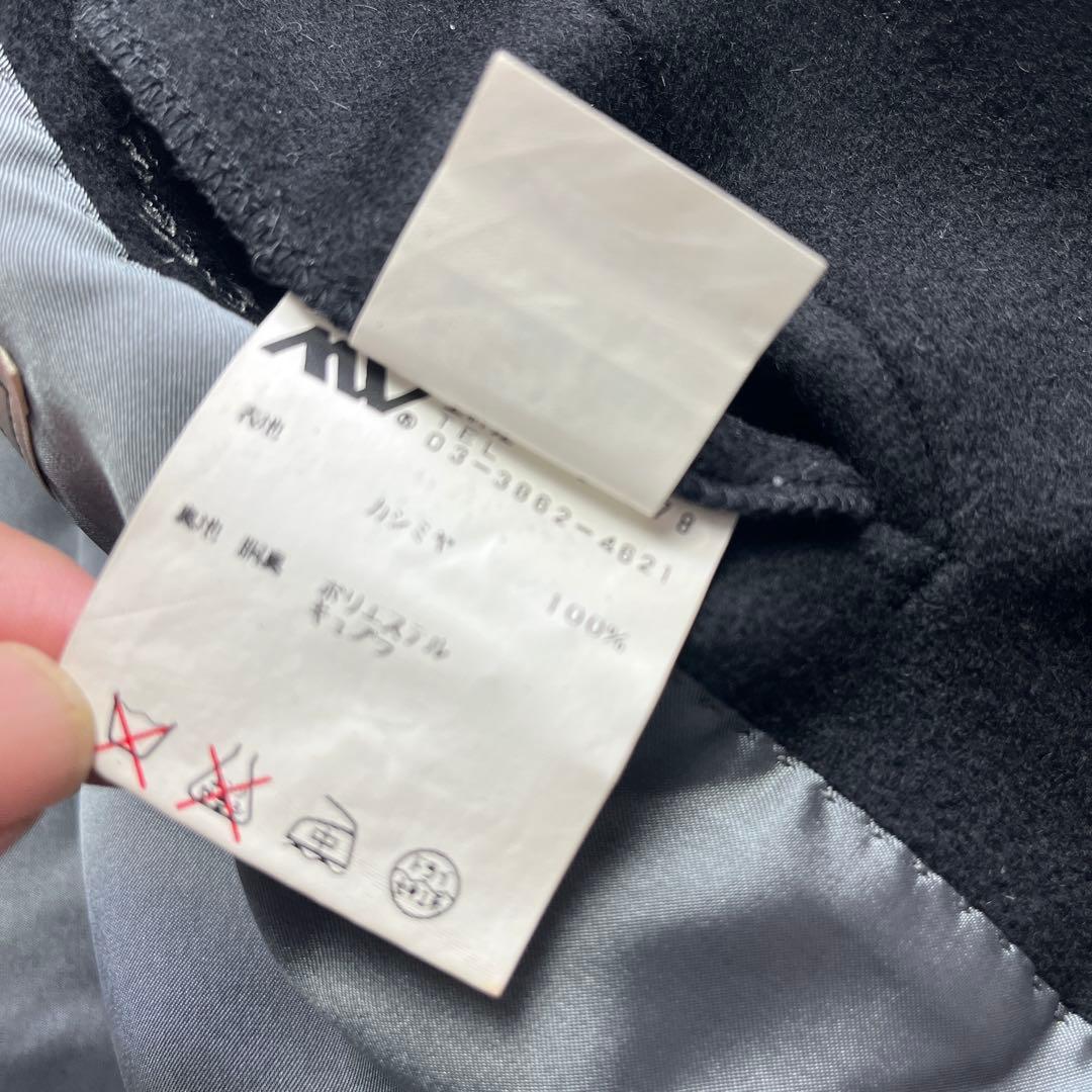 エルメネジルドゼニア カシミヤ ダブル 黒 チェスターコート ロング Lサイズ