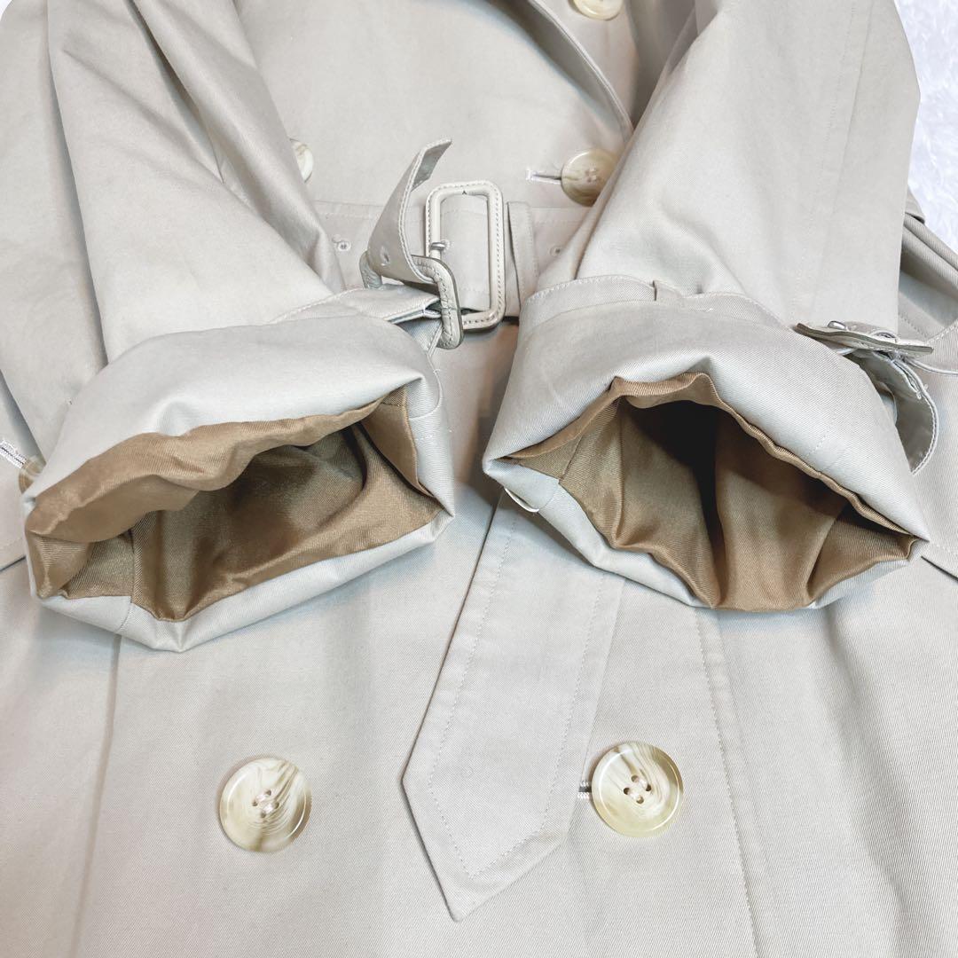 バーバリー トレンチコート ダブル ベージュ ロング ノバチェック コットン