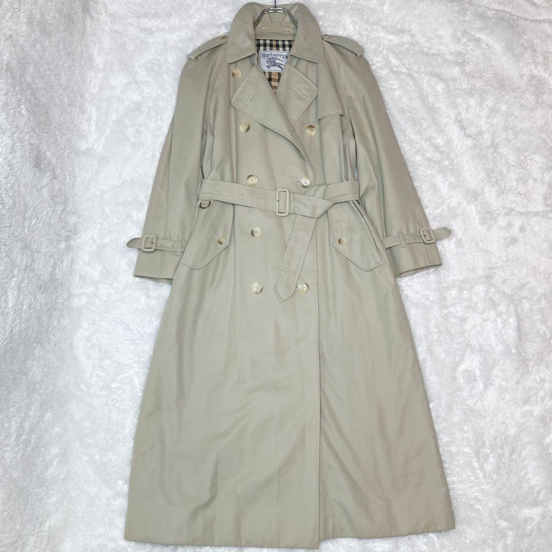 バーバリー トレンチコート ダブル ベージュ ロング ノバチェック コットン