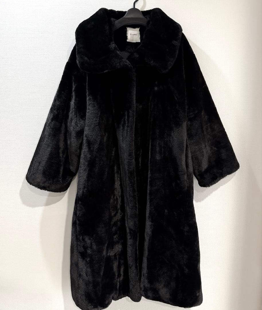 CLANE LONG FUR COAT ロングファーコート ブラック