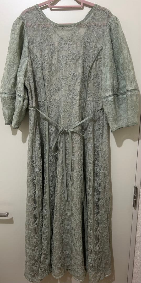 【GIRL】パフスリーブ総レースフレアロングオケージョンドレス