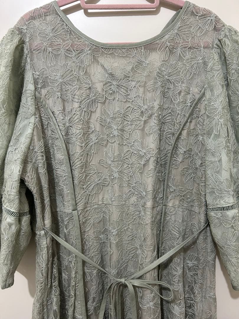 【GIRL】パフスリーブ総レースフレアロングオケージョンドレス