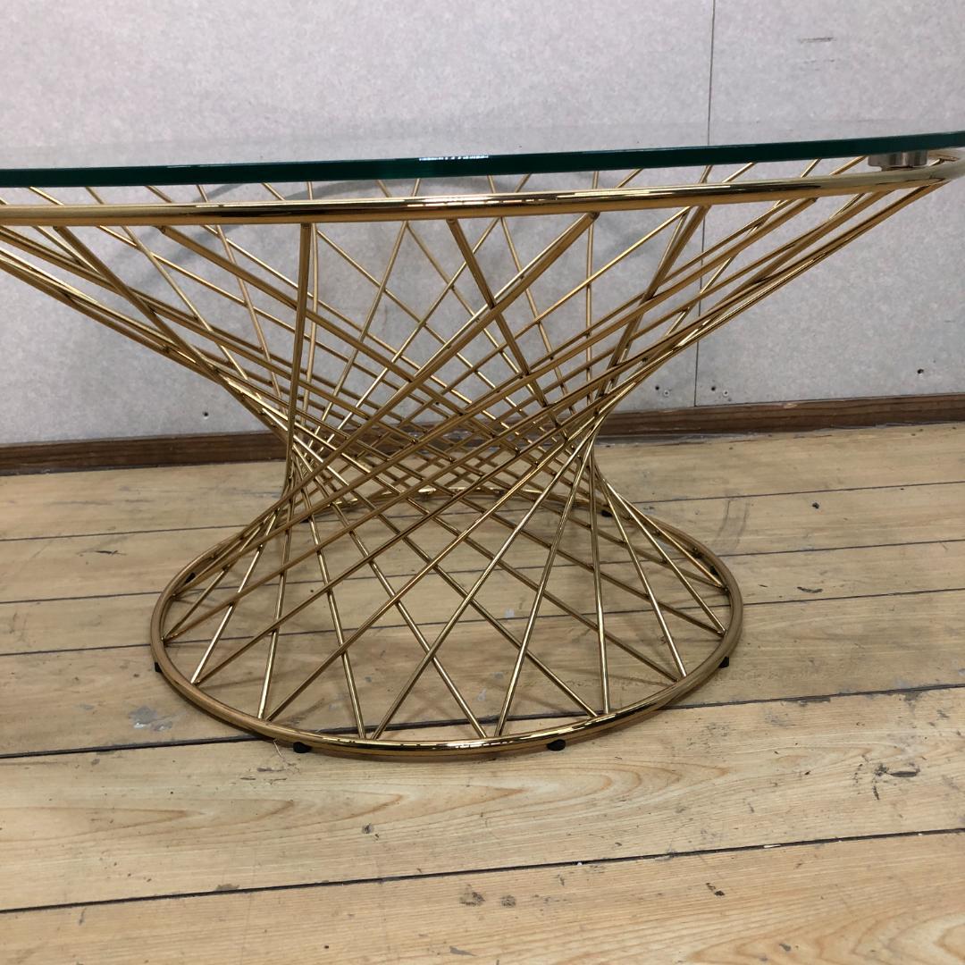 送料無料 美品 フランフラン マーリア コーヒーテーブル ゴールド 88285