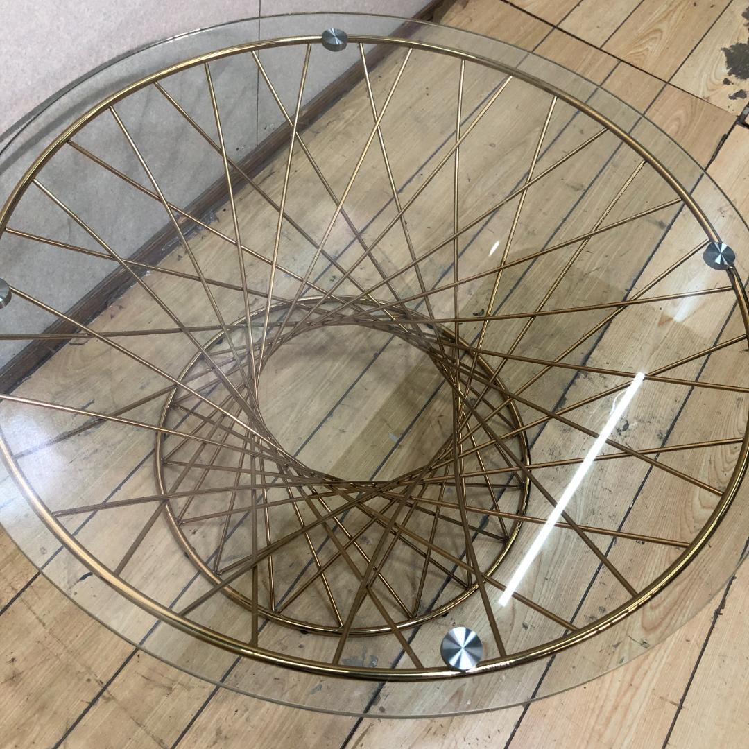 送料無料 美品 フランフラン マーリア コーヒーテーブル ゴールド 88285