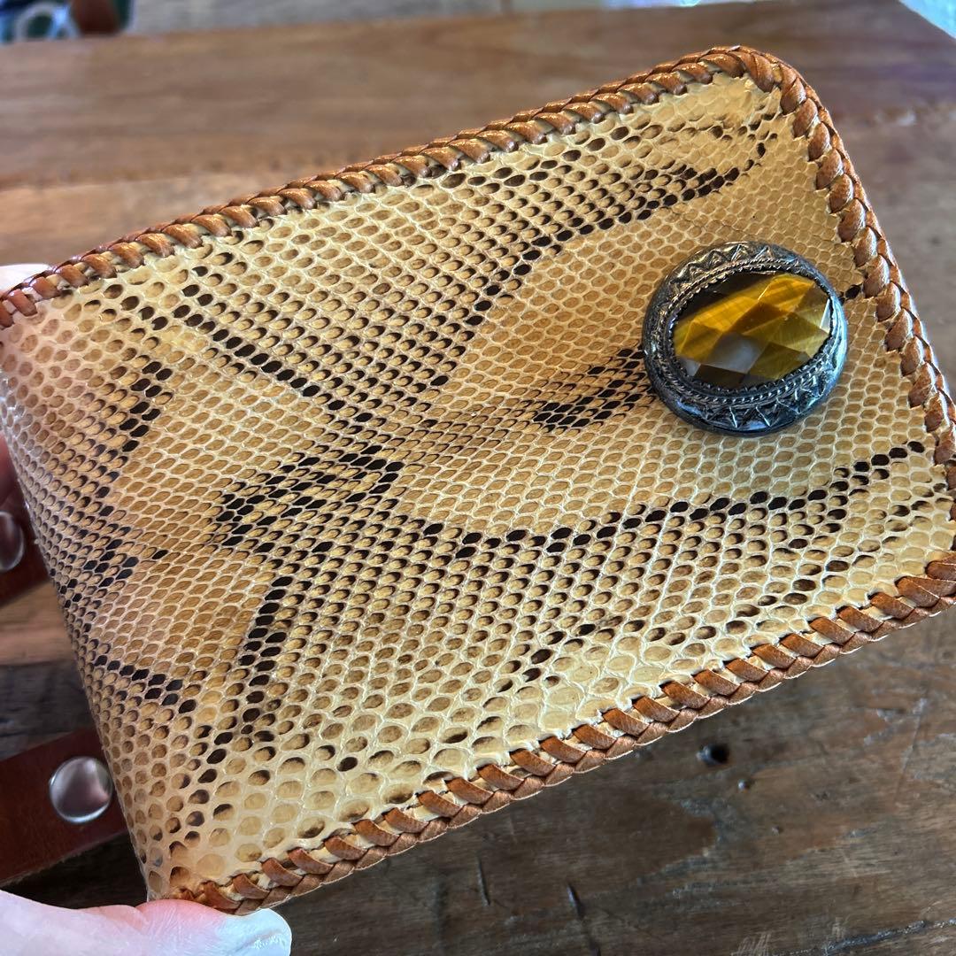 ヘビ革 二つ折り メディスンバッグ