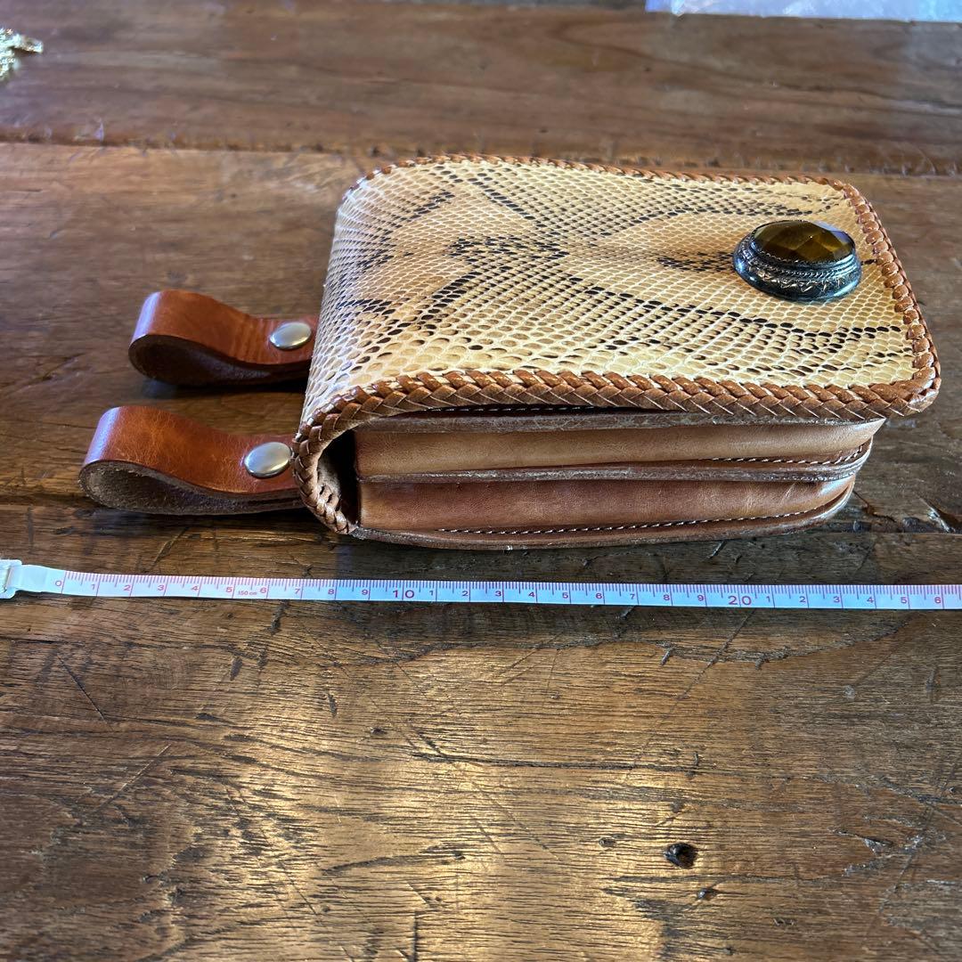 ヘビ革 二つ折り メディスンバッグ