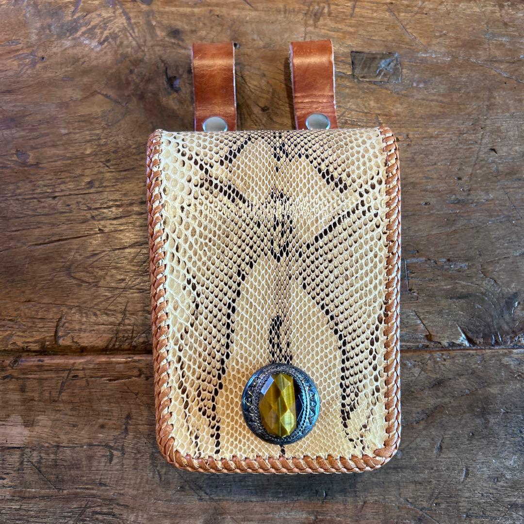 ヘビ革 二つ折り メディスンバッグ