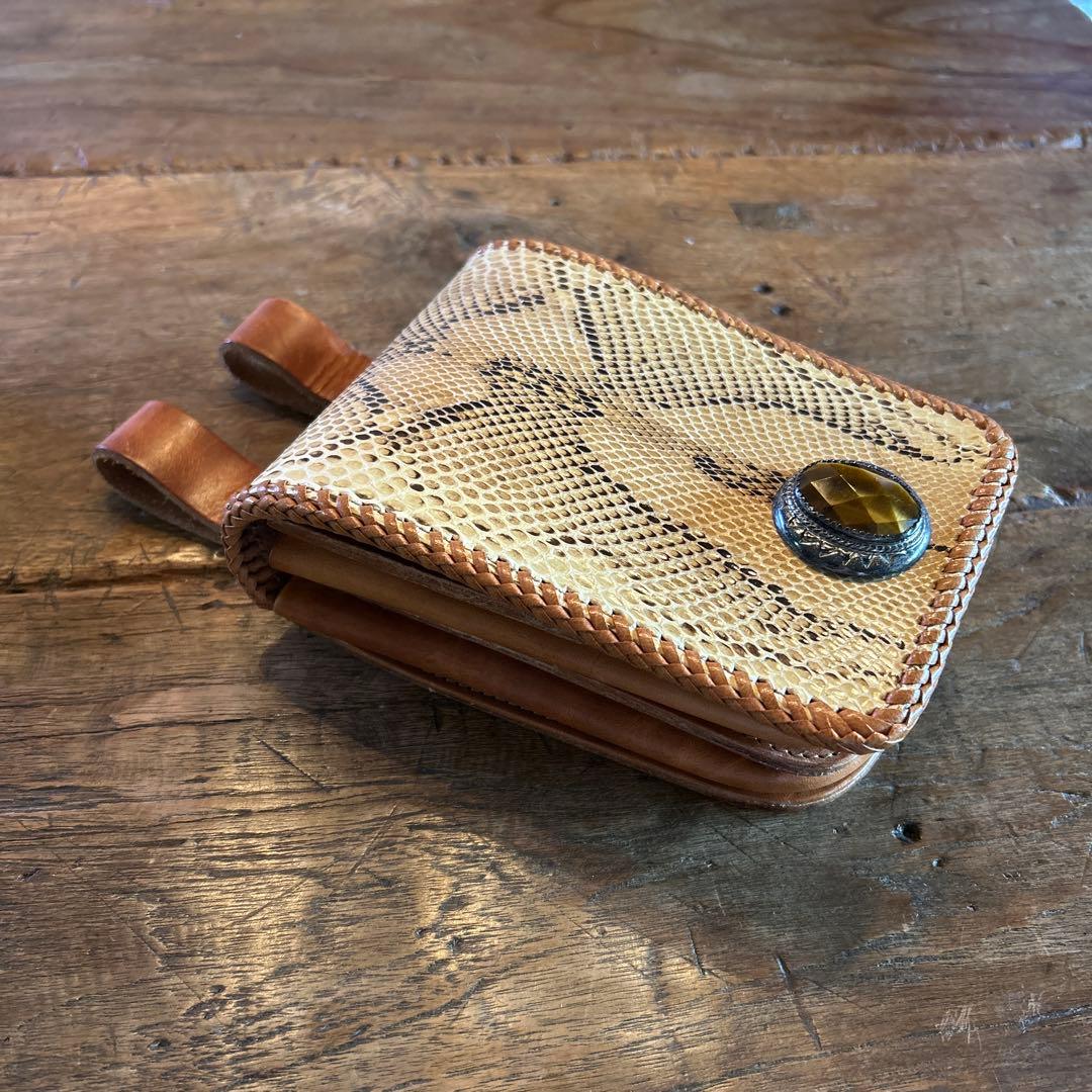 ヘビ革 二つ折り メディスンバッグ