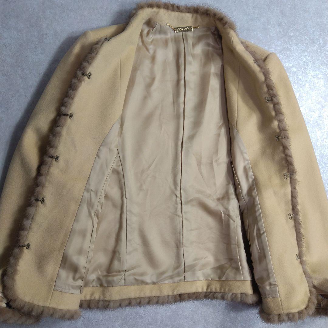 そうしん　　　カシミヤ100%ジャケット　ミンクファー付き　13AR