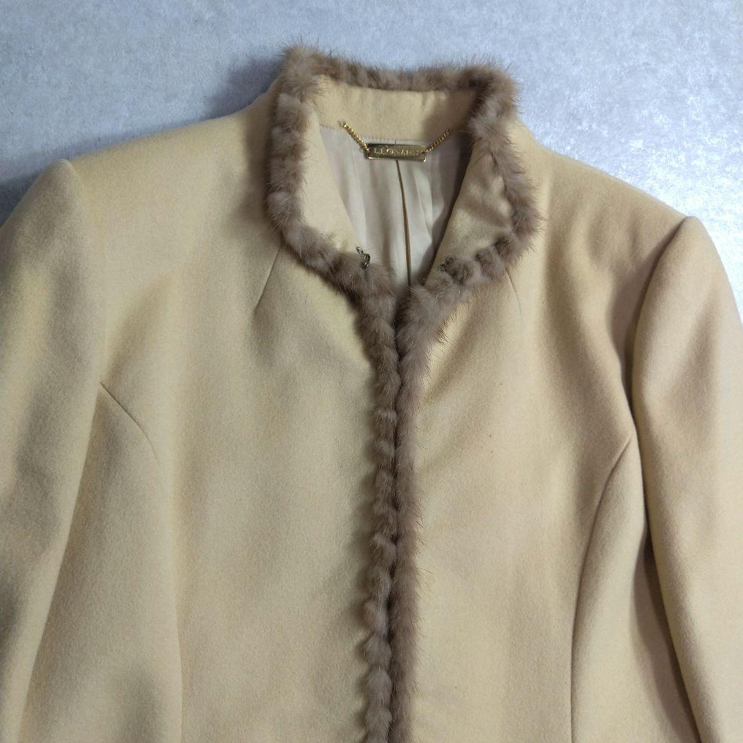 そうしん　　　カシミヤ100%ジャケット　ミンクファー付き　13AR