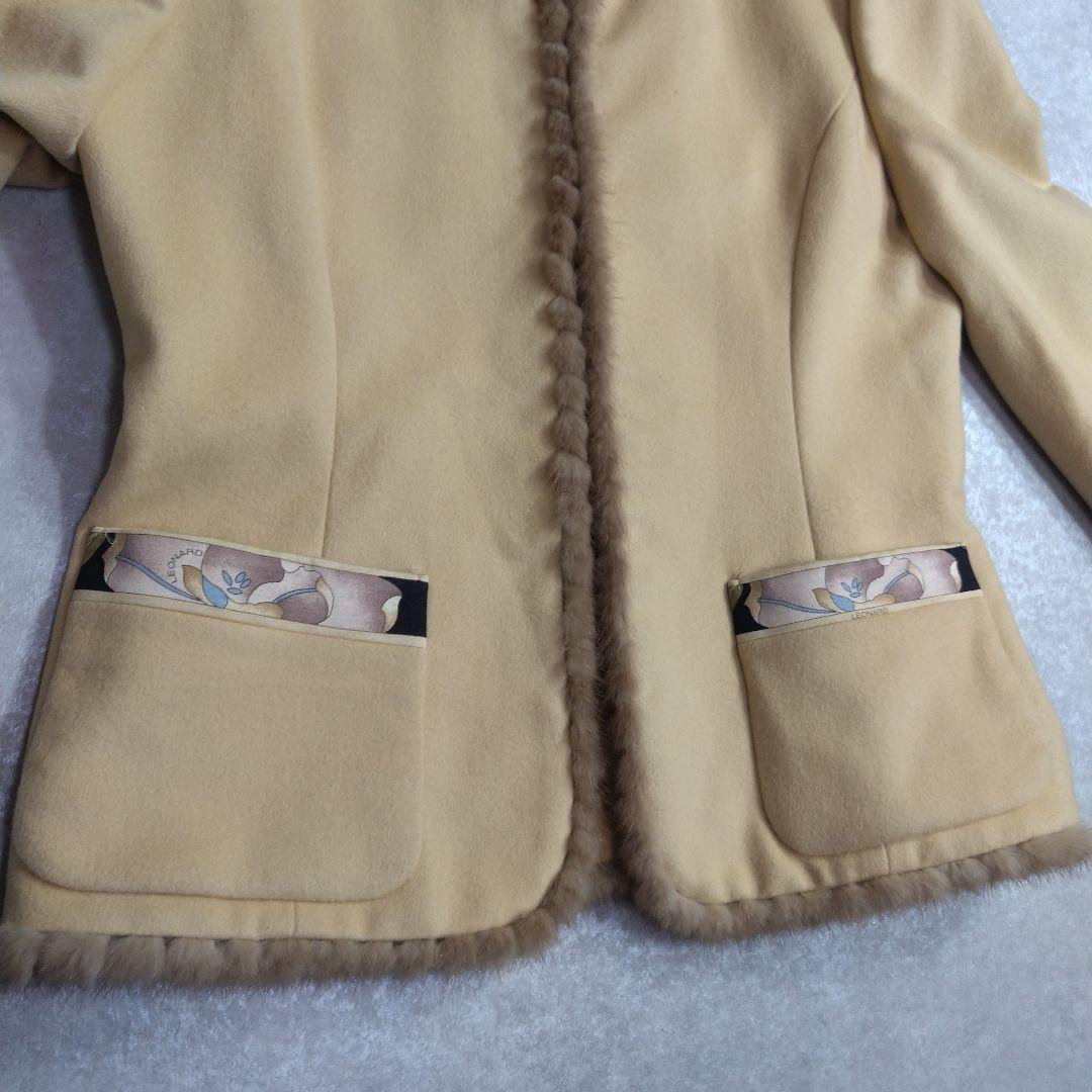 そうしん　　　カシミヤ100%ジャケット　ミンクファー付き　13AR