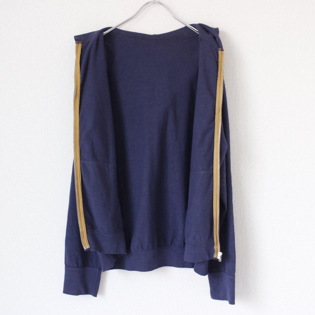 45R でこぼこ天竺の908レガッタフード Mサイズ ネイビー Rボタン