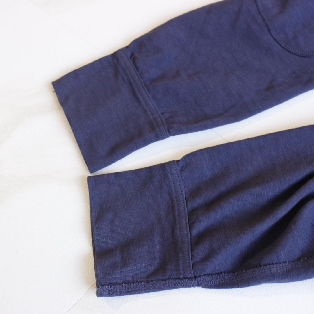 45R でこぼこ天竺の908レガッタフード Mサイズ ネイビー Rボタン