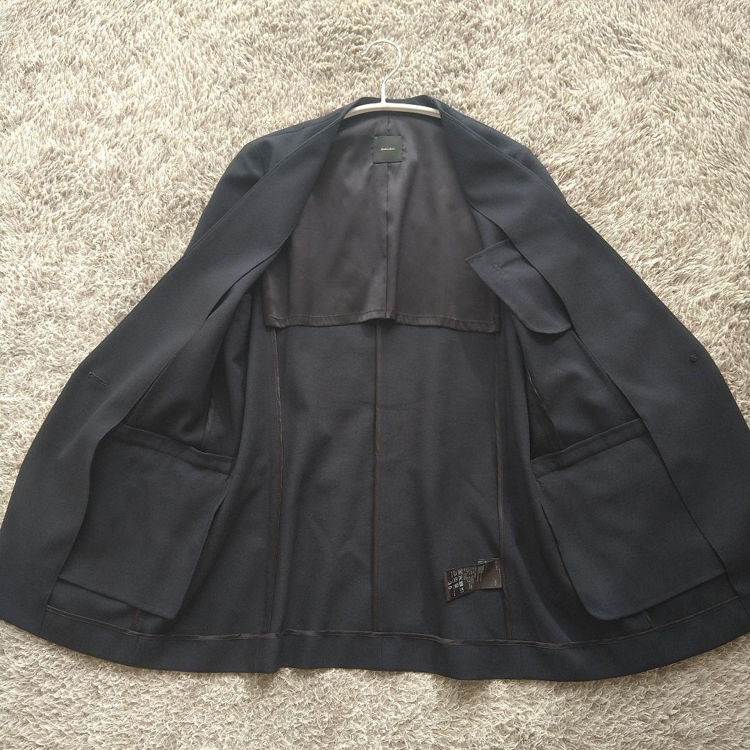 スピックアンドスパン ドライダブルクロスVカラージャケット 36 ノーカラー 紺