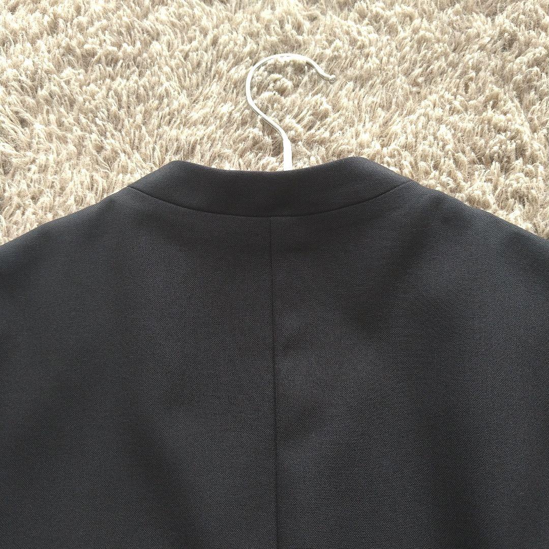 スピックアンドスパン ドライダブルクロスVカラージャケット 36 ノーカラー 紺