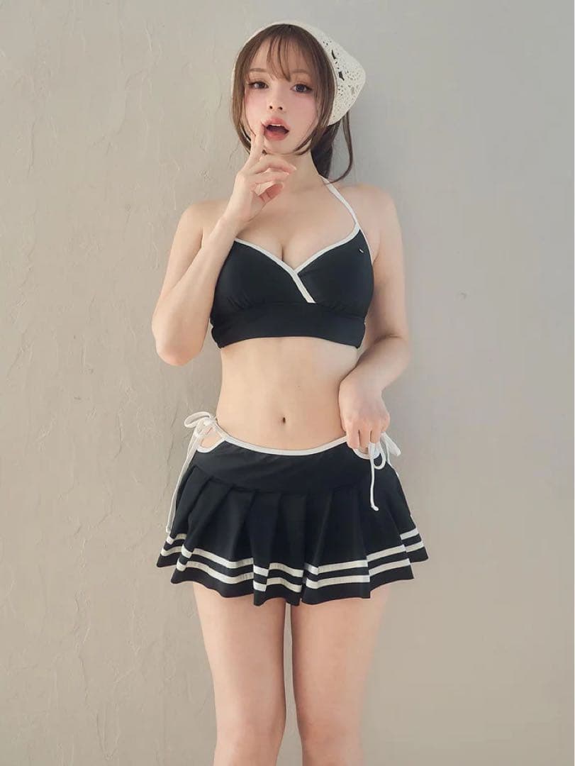 水着・ラッシュガード andmary Coco pleats swimwear black