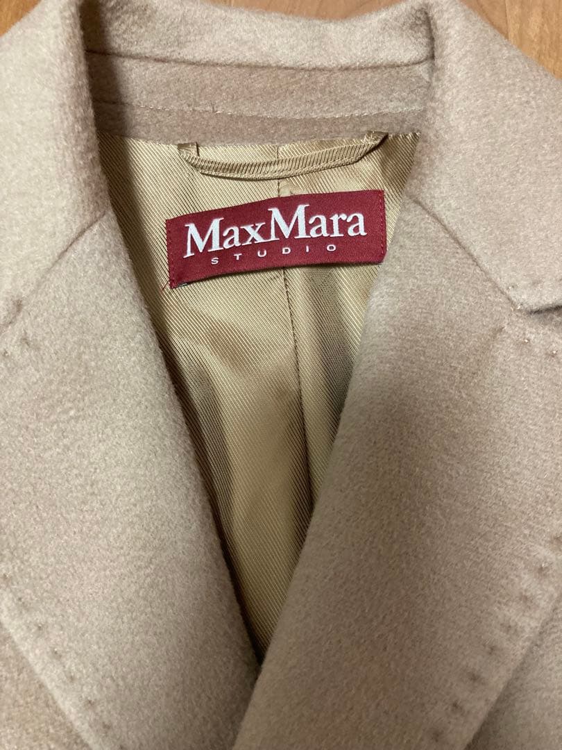 MaxMara Studio キャメル色　ウールロングコート　マックスマーラ