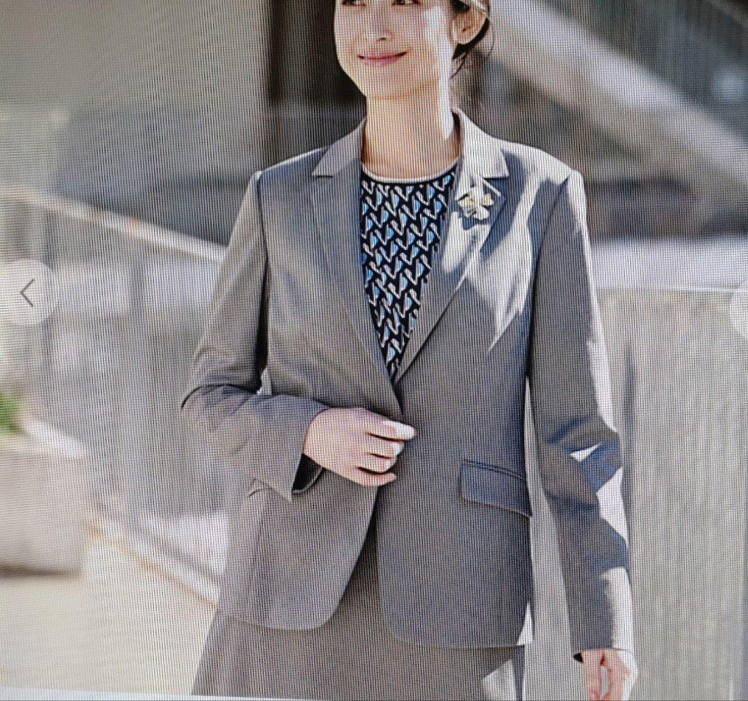 【TRANS WORK】ジャケット42・スカート40 グレー系