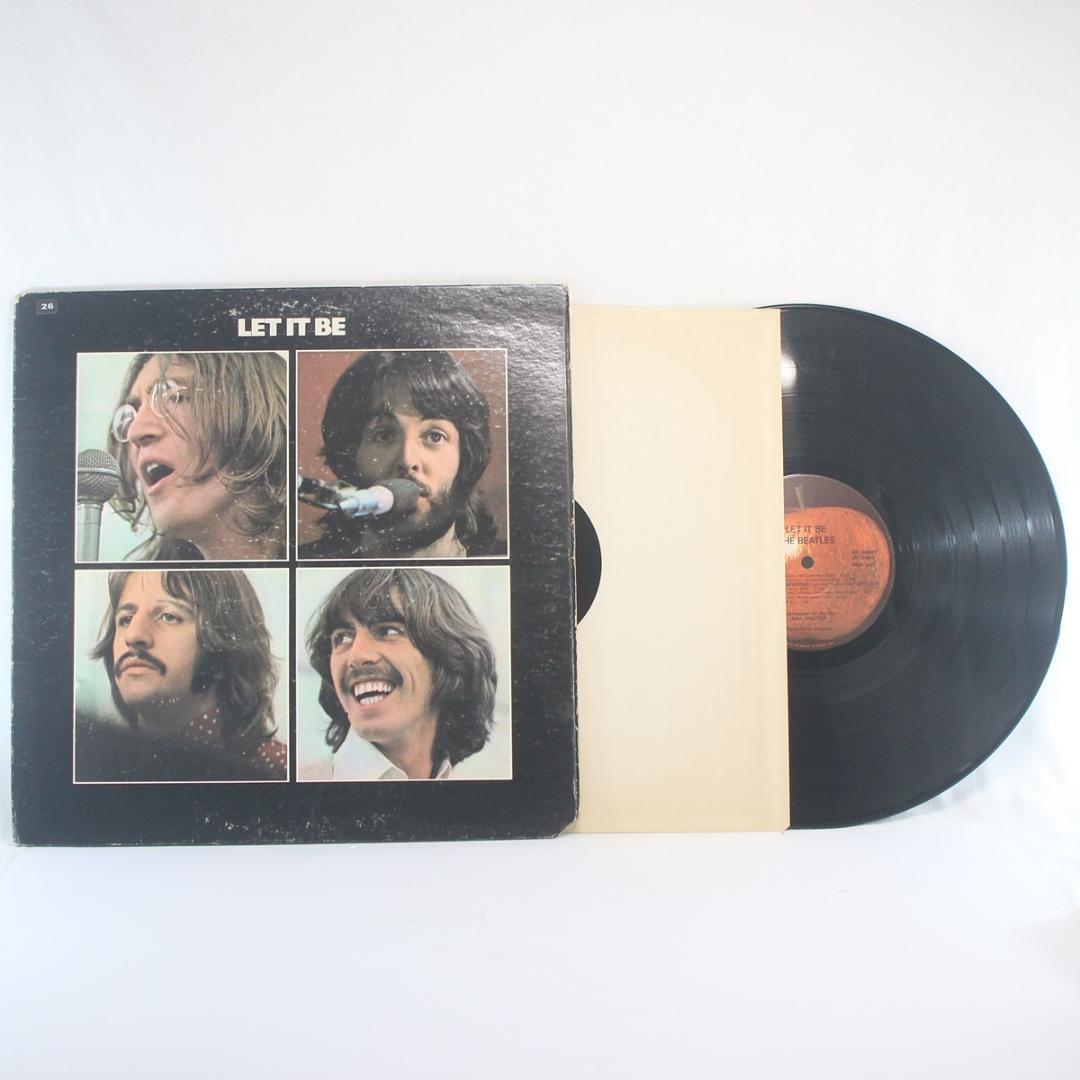 米LP The Beatles LET IT BE USステレオ レッドアップル