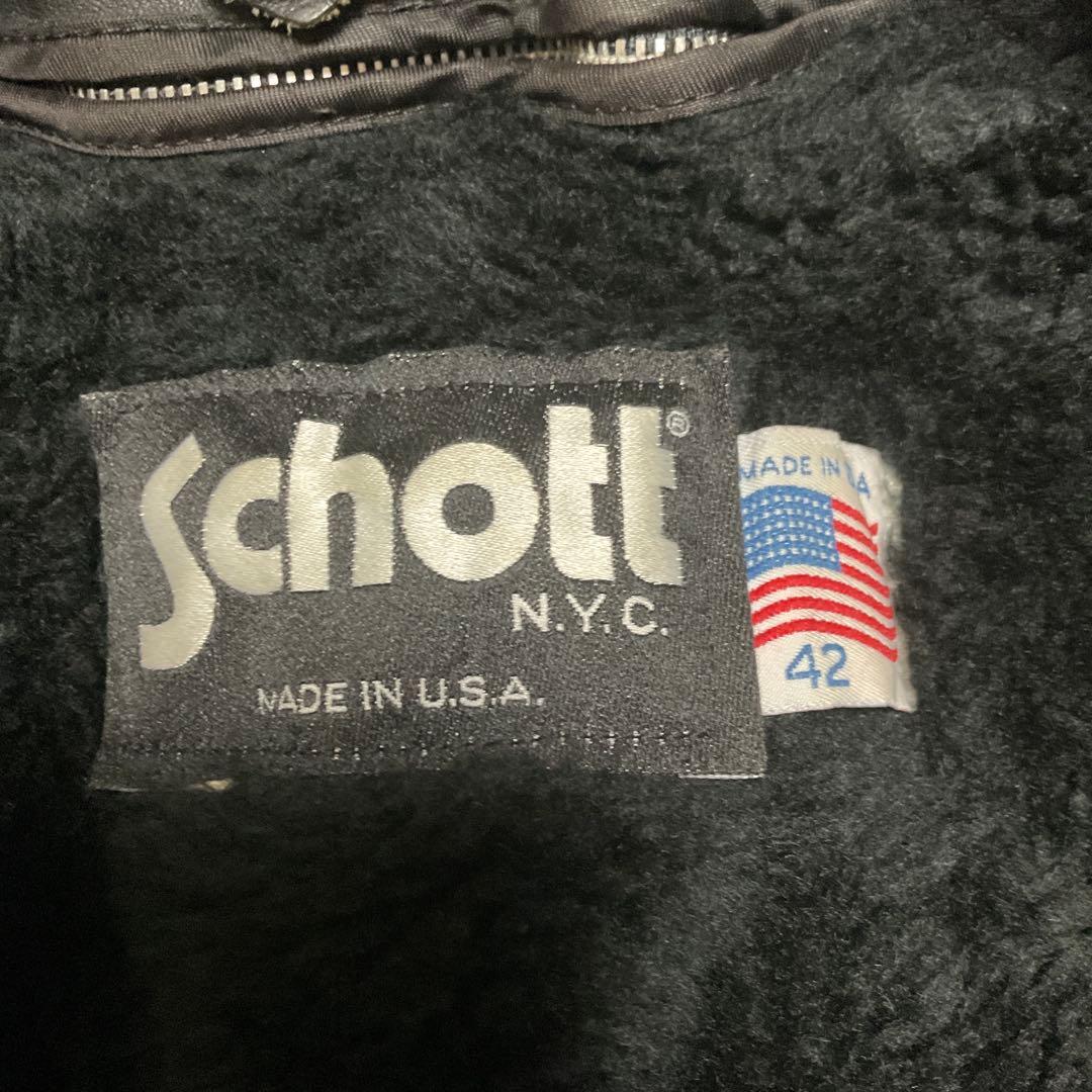 Schott 184SM ブラック ミリタリージャケット 42