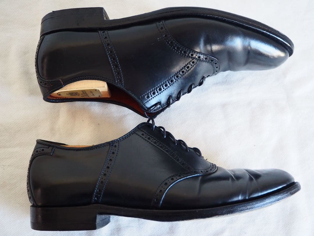 靴 Alden 993 Black Cordovan Saddle Shoes