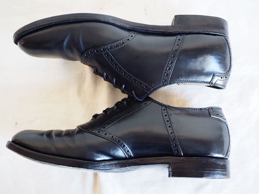 靴 Alden 993 Black Cordovan Saddle Shoes