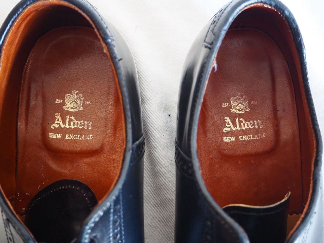 靴 Alden 993 Black Cordovan Saddle Shoes
