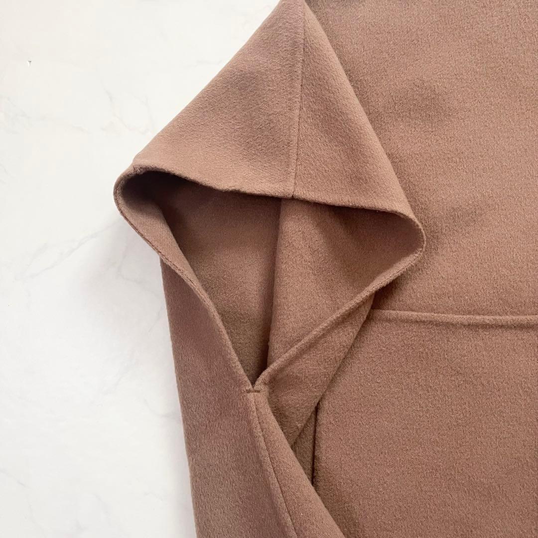 2024 スローブイエナ　スタンドカラーダブルフェイスポンチョ キャメル