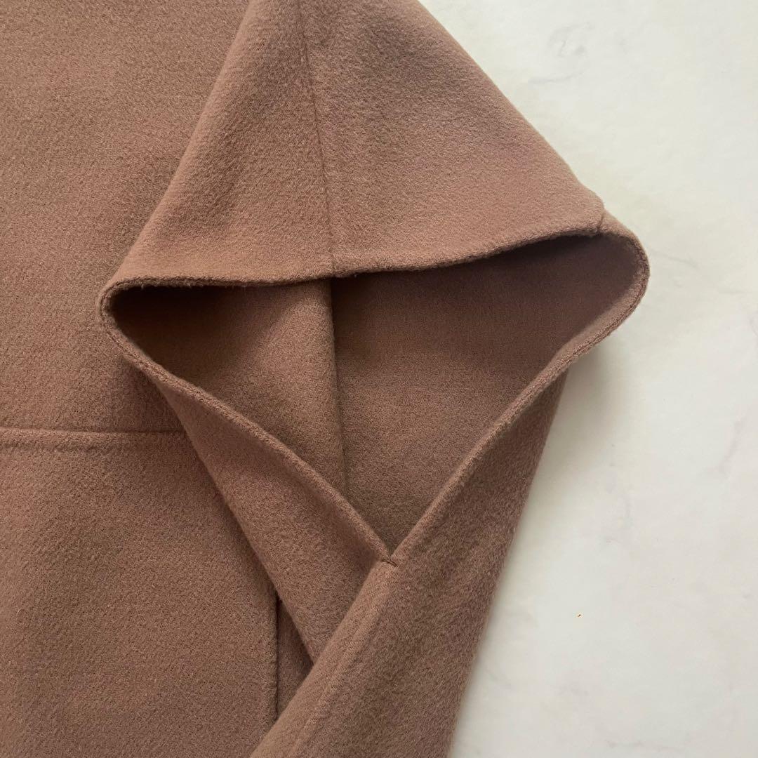 2024 スローブイエナ　スタンドカラーダブルフェイスポンチョ キャメル