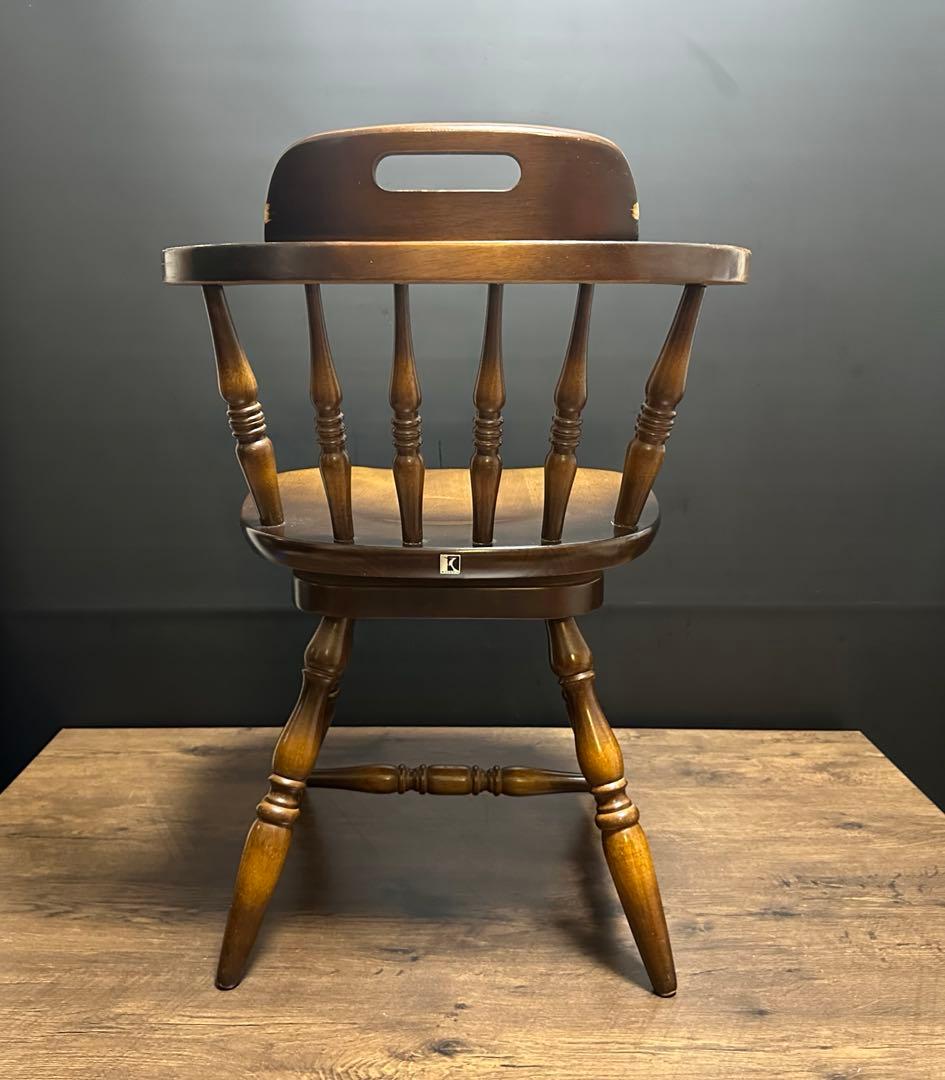 飛騨産業 キツツキマーク ウィンザーチェア ダイニングチェア 回転椅子 4脚