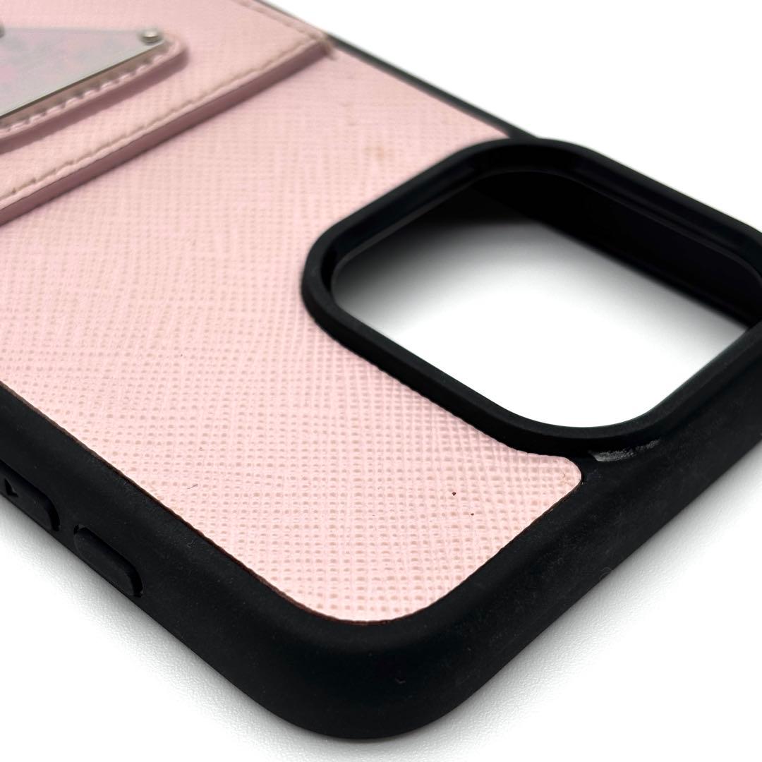 【正規品・美品】プラダ iPhone15ProMax ケース 三角ロゴ ピンク